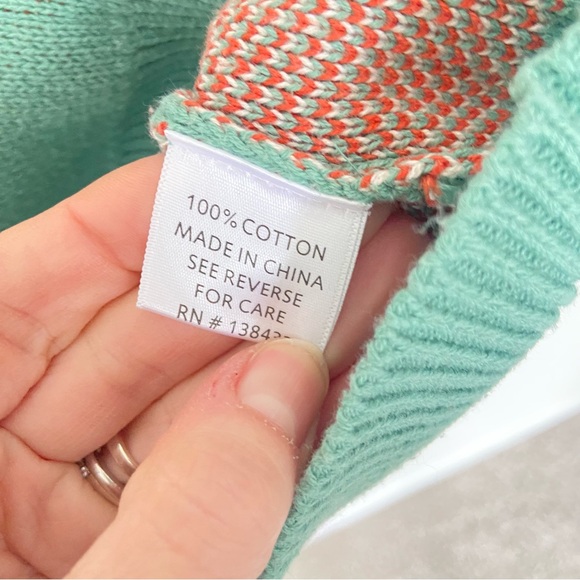 ModCloth 😻 Cat Cardigan 100% Cotton Green Teal with Orange White Accents Kitty S - Picture 6 of 10